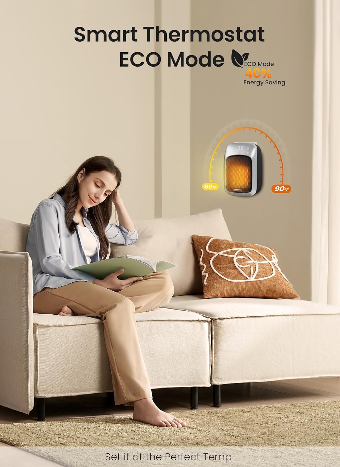 GiveBest 2 Pcs 800W Wall Heater with Remote and LED Display