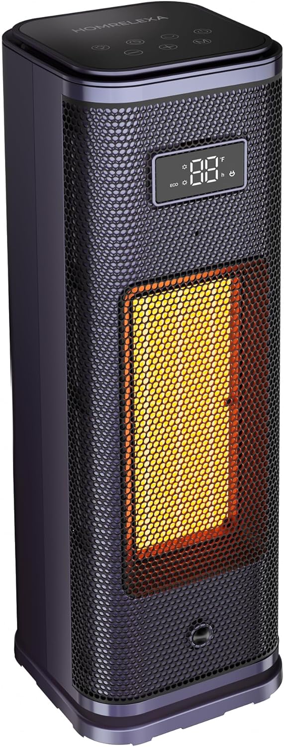 Portable Electric Heater with Remote - 1500W PTC Ceramic for Home Office
