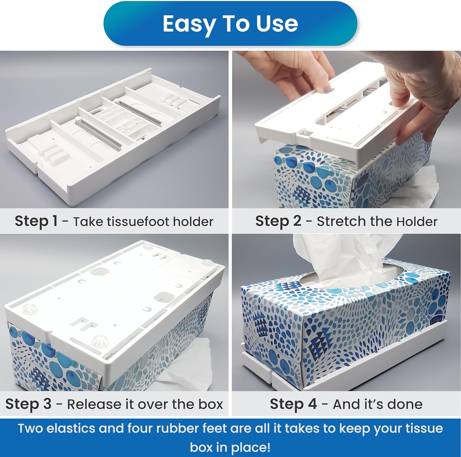 Tissuefoot Tissue Box Holder - Dishwasher Safe Sturdy Stylish 1