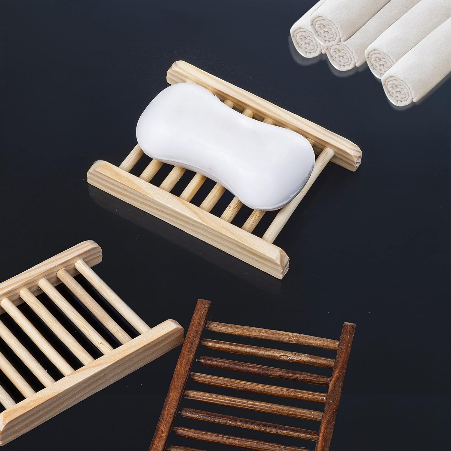 60 Piece Bamboo Soap Holder for Bathroom
