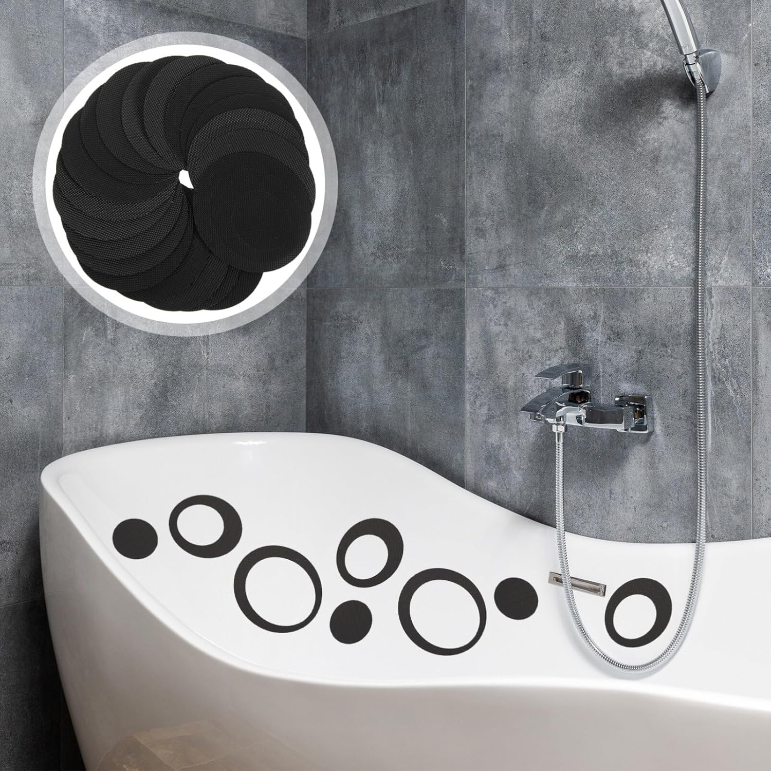 HOMSFOU Non-Slip Bathtub Stickers 20PCS Safety Stickers for Tubs and Stairs