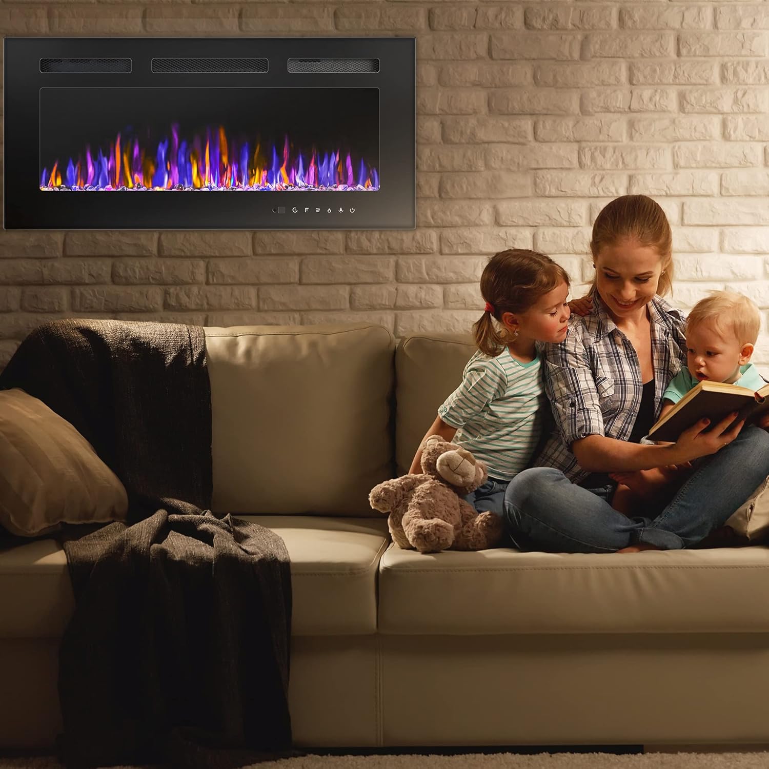 BETELNUT 36 Electric Fireplace with Remote Control