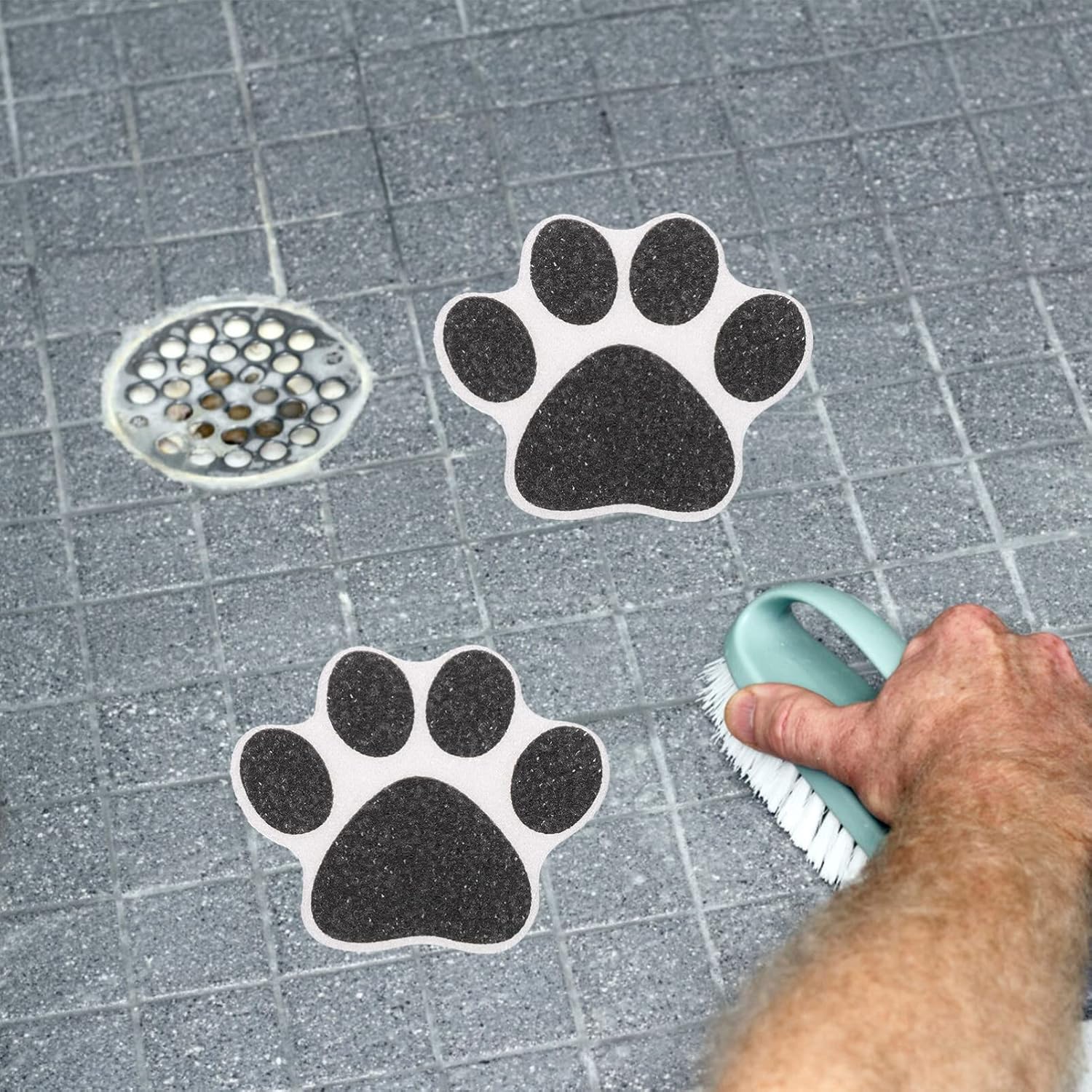 Healeved Paw Print Bathtub Grips 10pcs Non-Slip Stickers 1