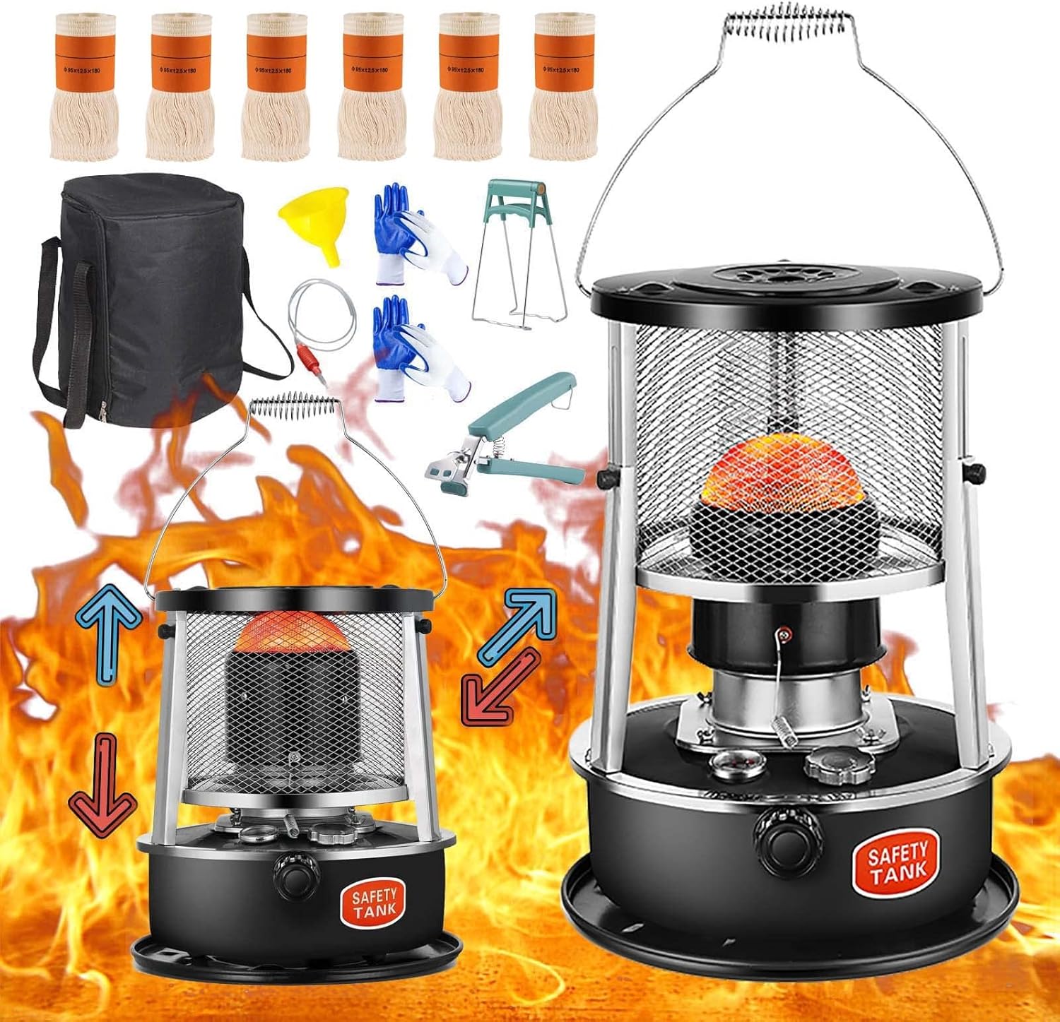 MMLeYN Kerosene Heater Stove with Adjustable Height and Flame Control