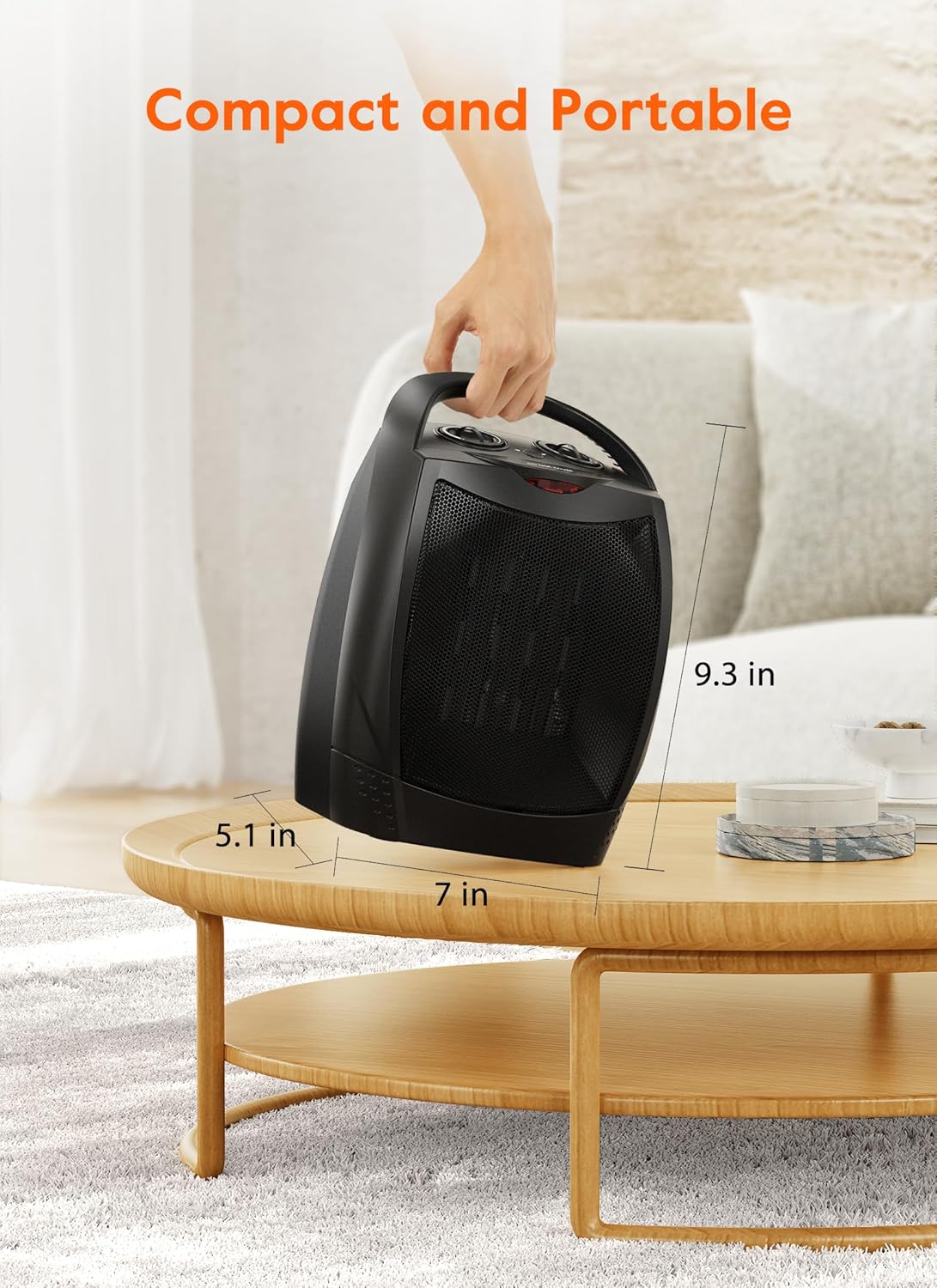 GiveBest 1500W750W Dual Heat Cool Fan Space Heater