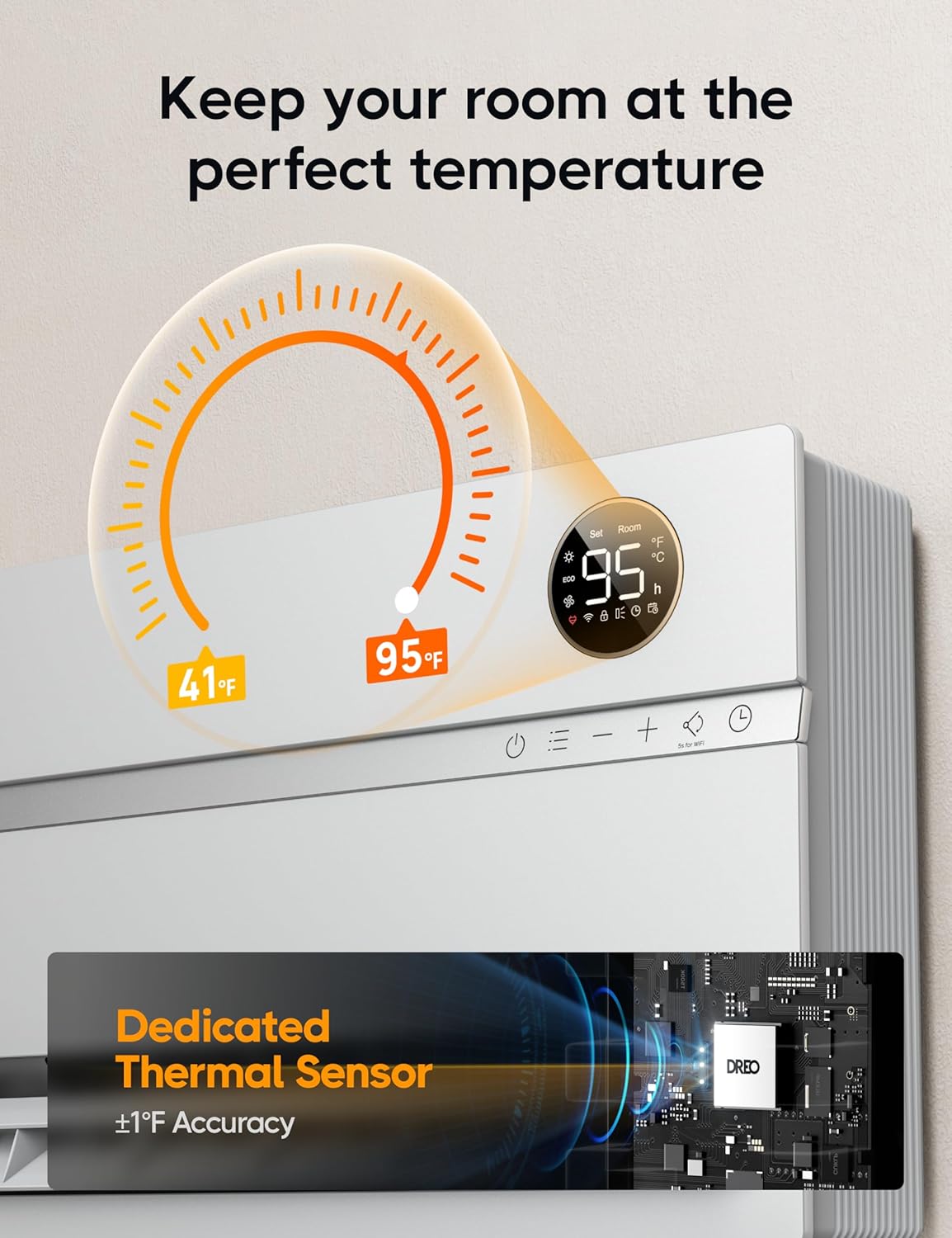 Dreo Wall Heater for Bathroom with ALCI Plug and 120 Oscillation