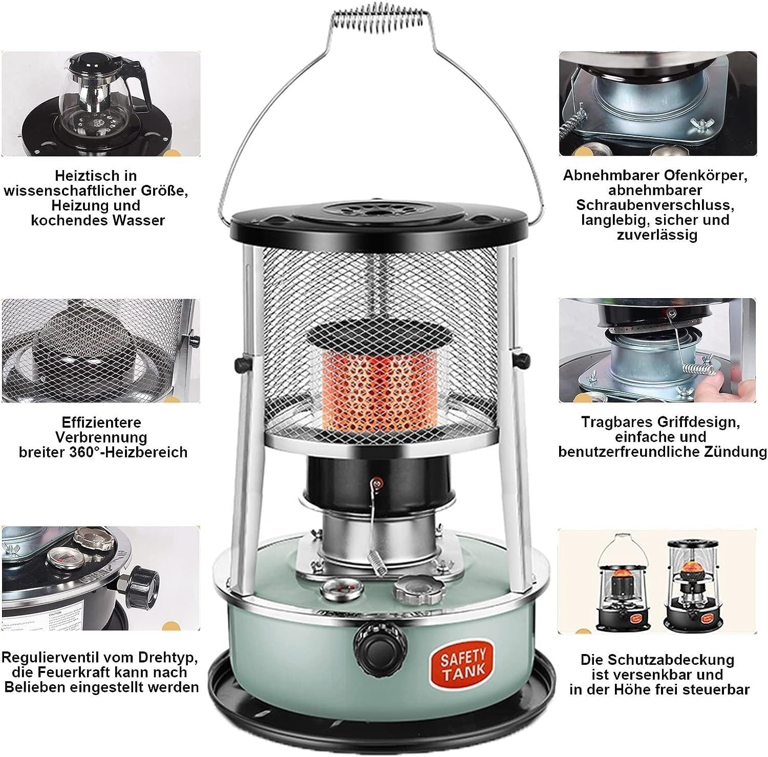 Universal Kerosene Heater with 45L Fuel Tank and Adjustable Power