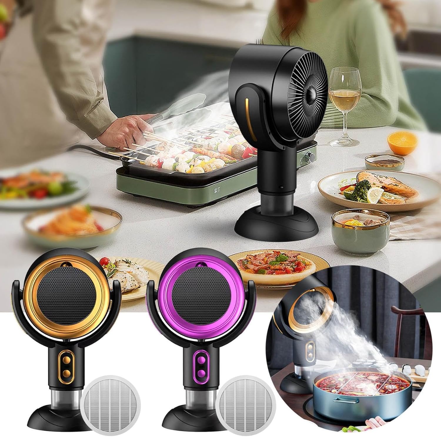 Quinlirra Portable Smoke Purifier Fan Purple