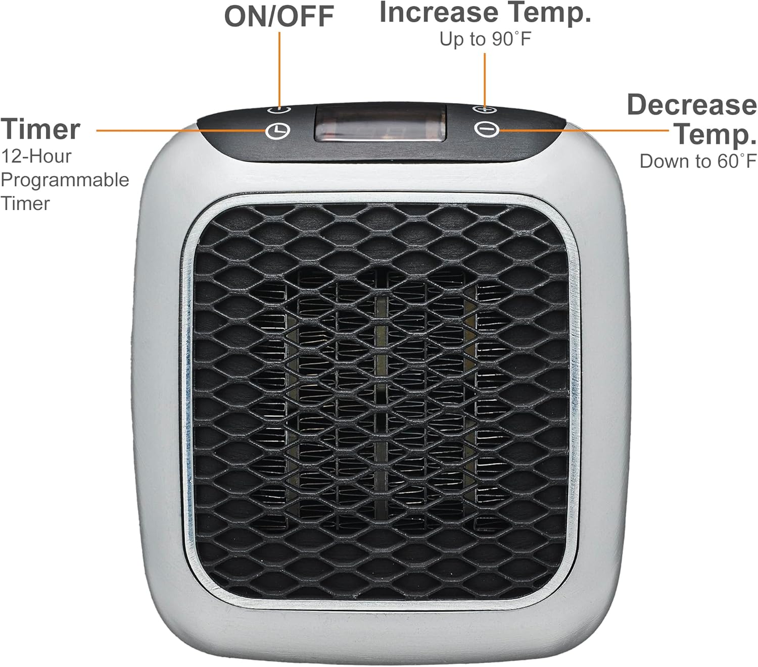 Ontel Turbo Wall Heater - 800W Ceramic Quiet Energy Efficient
