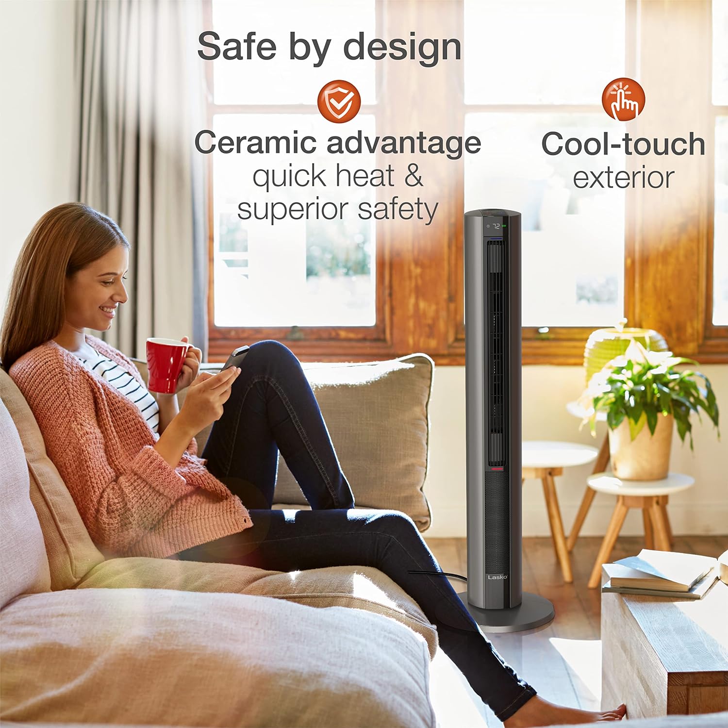 Lasko 42-Inch Tower Fan and Space Heater with Remote Control
