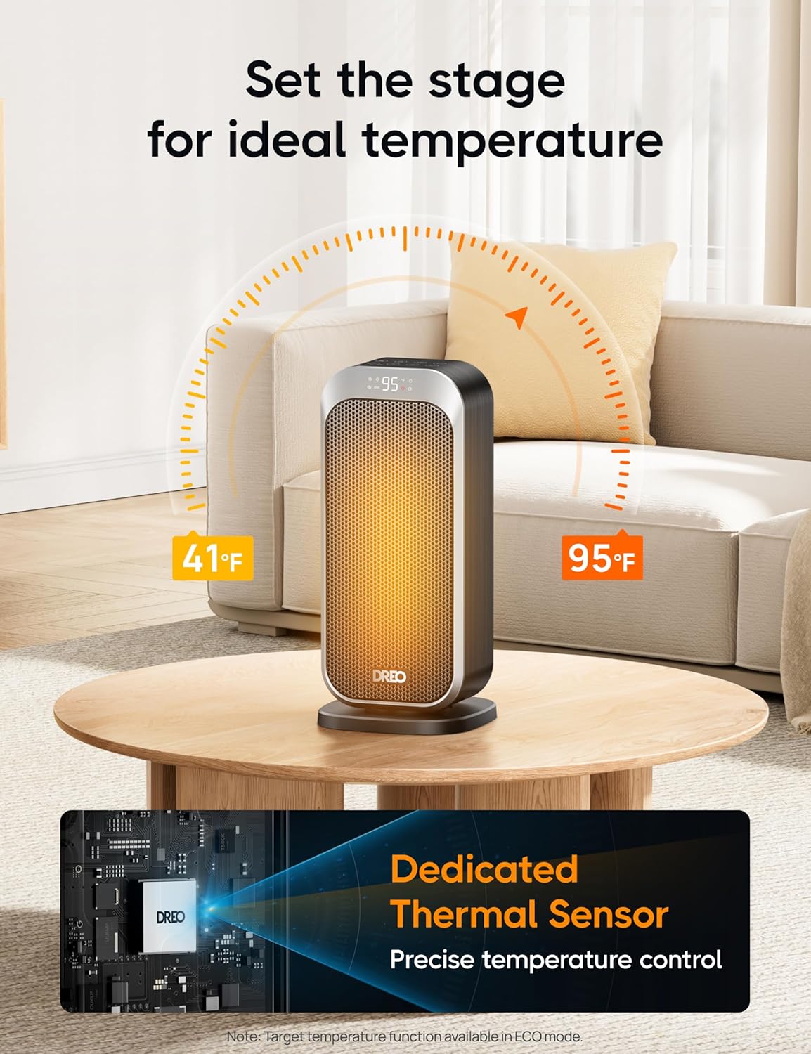 Dreo 1500W Electric Space Heater with Remote and Thermostat 1