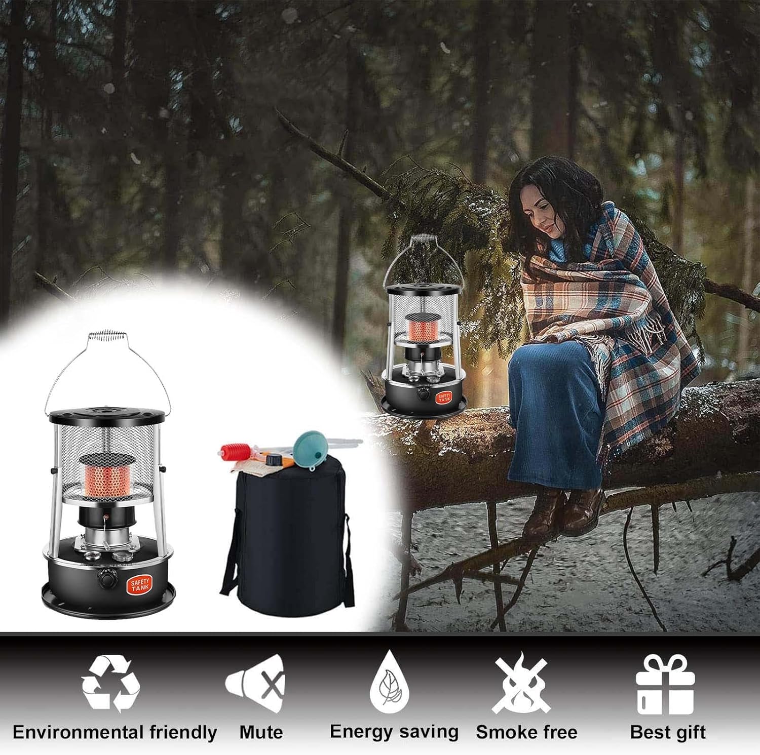 MMLeYN Kerosene Heater with Adjustable Cover