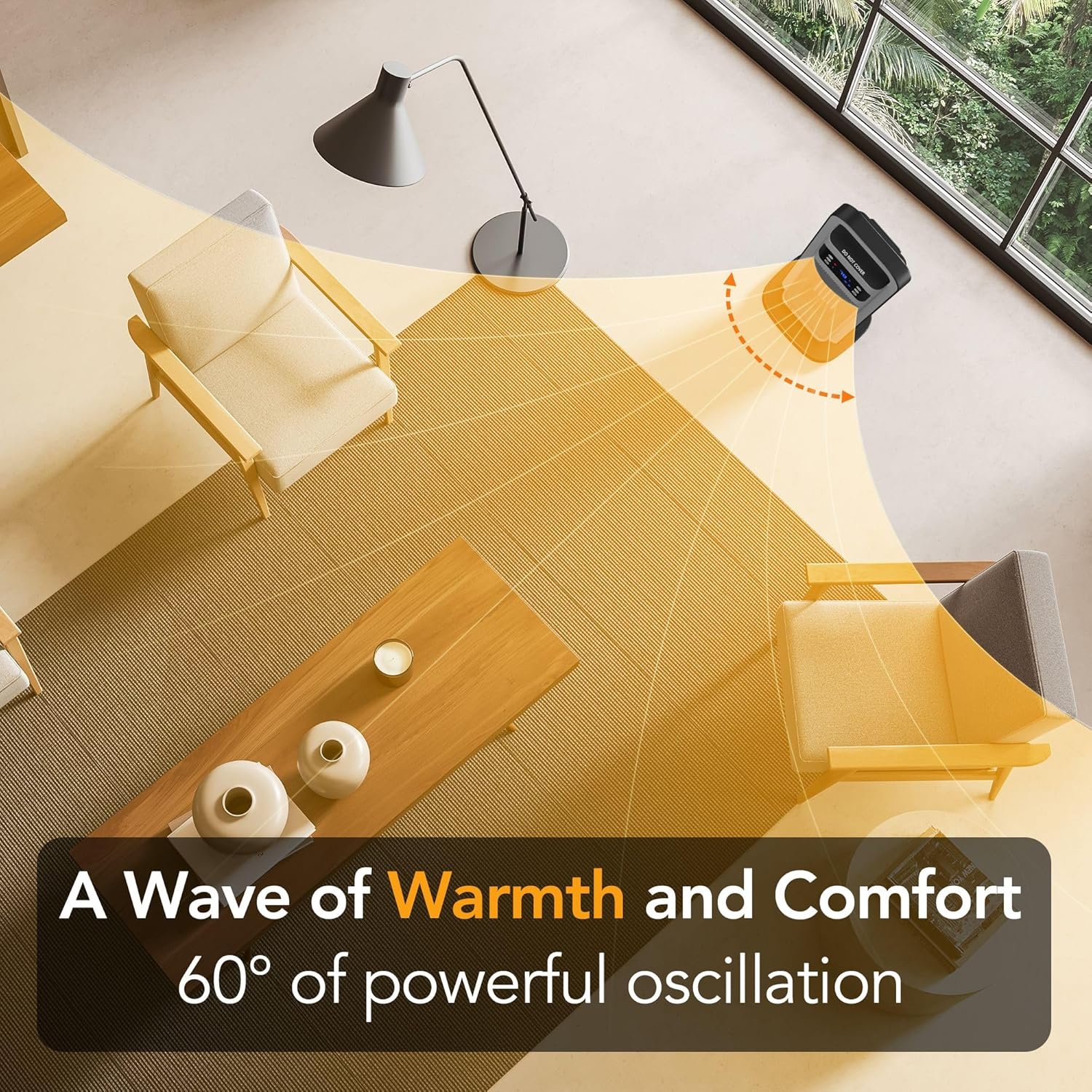 Comfort Zone 26-Inch Tower Space Heater with Remote Control