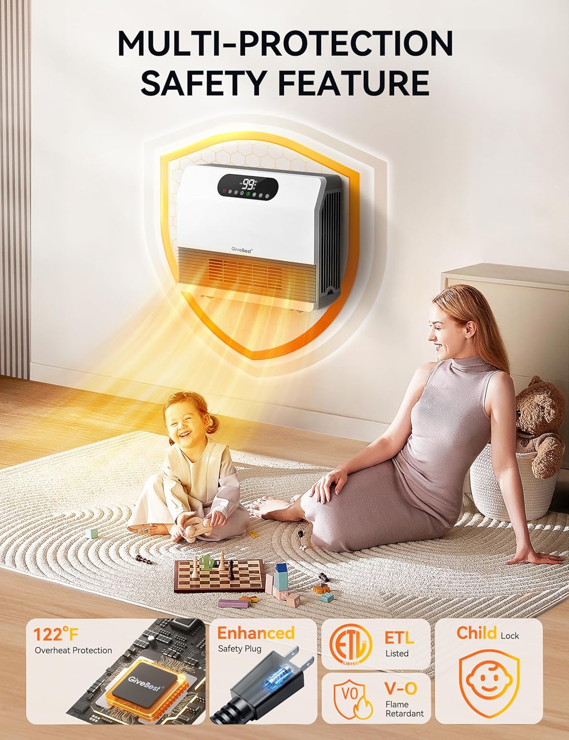 GiveBest Smart Wall Heater with Alexa Compatibility