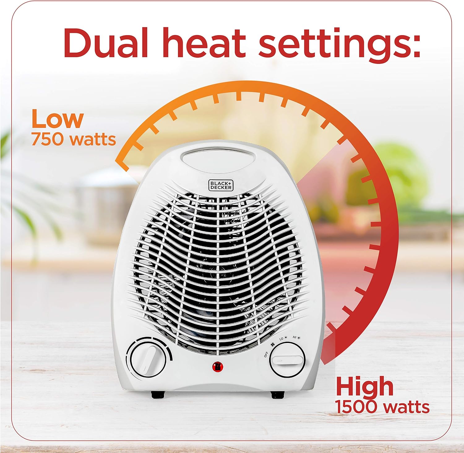 BLACKDECKER 2-in-1 Desktop Heater Fan White