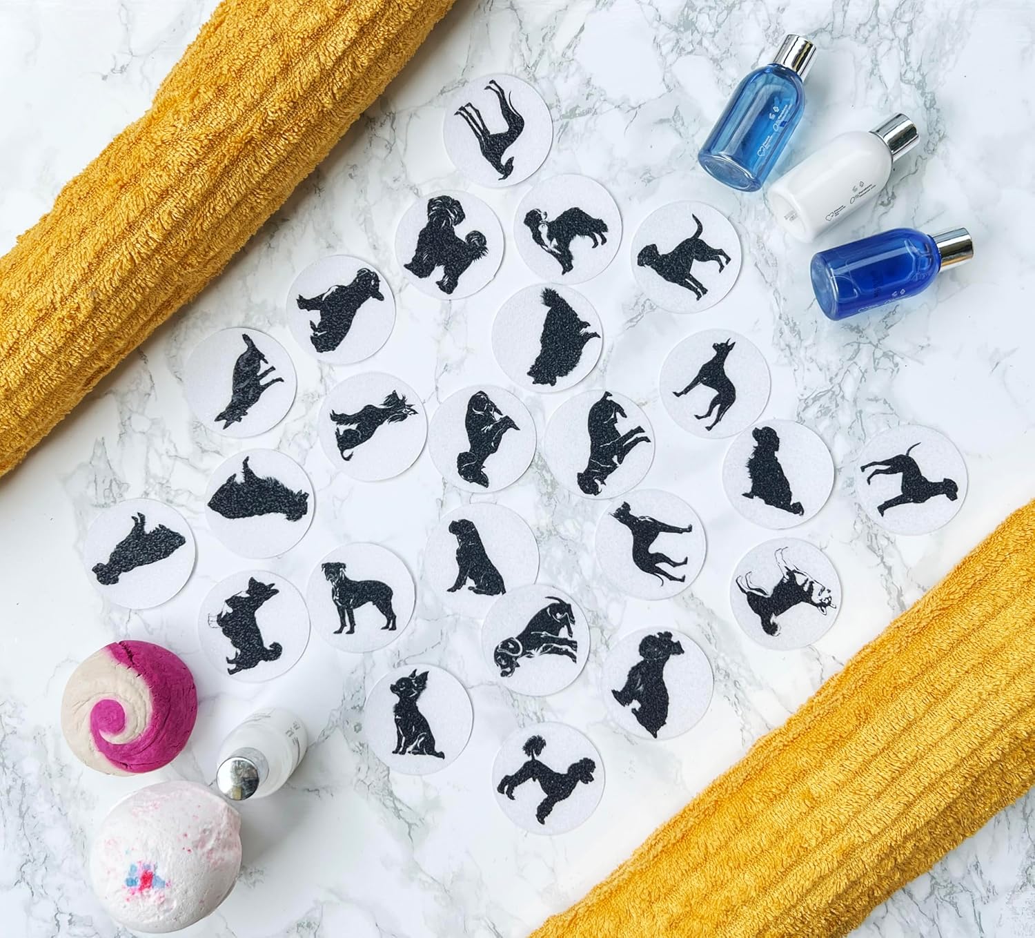 Non Slip Bathtub Stickers with Dog Silhouettes 24 PCS 1