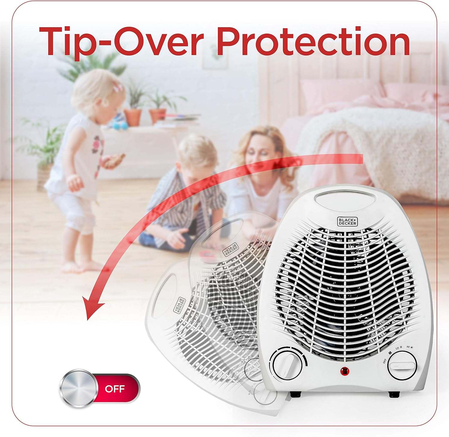 BLACKDECKER 2-in-1 Desktop Heater Fan White