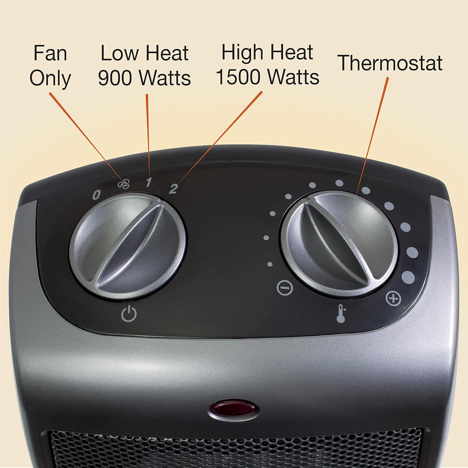 Lasko 1500W Electric Ceramic Space Heater - Dark Gray 2 Speeds 92 Inches