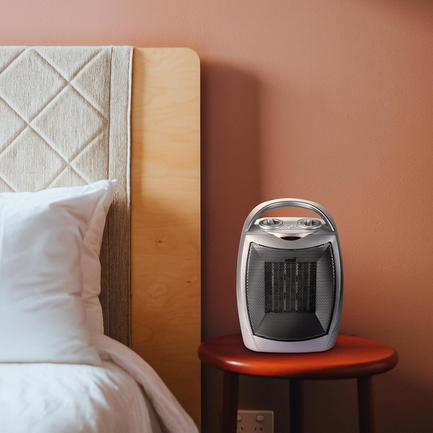 Moonflor 1500W Silver Space Heater with Safety Features